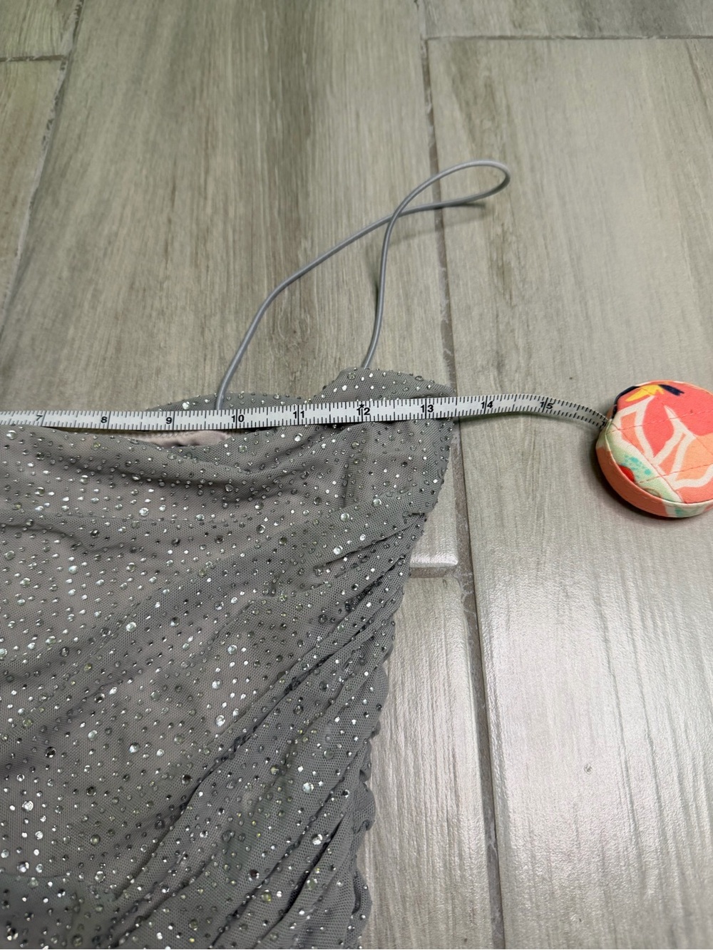 Oh Polly In the Spotlight Silver Sparkle Ruched Mini Dress - Picture 6 of 10